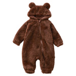 Cartoon Bear Winter Baby Onesie - Soft Flannel Zip Onesie