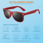 Jamie Retro 80's Polarized Sunglasses - Vintage Style, Modern Lenses