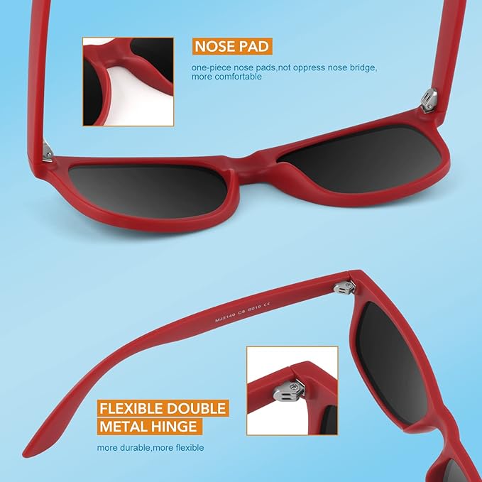 Jamie Retro 80's Polarized Sunglasses - Vintage Style, Modern Lenses