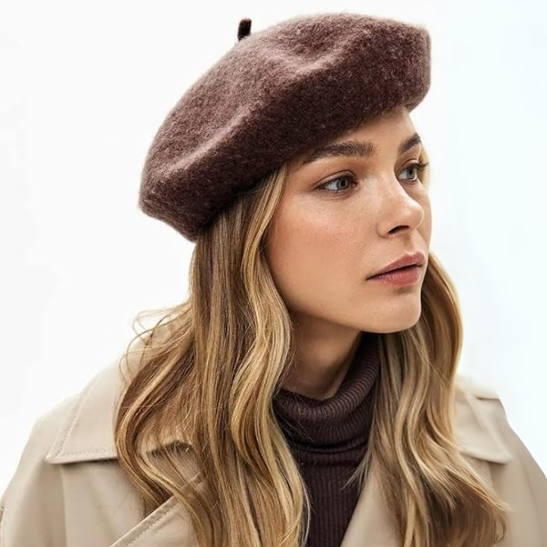Evelyne Classic French Wool Beret - Soft, Breathable Winter Hat