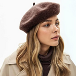 Evelyne Classic French Wool Beret - Soft, Breathable Winter Hat