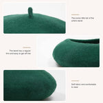 Evelyne Classic French Wool Beret - Soft, Breathable Winter Hat