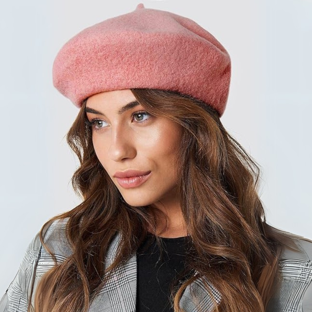 Evelyne Classic French Wool Beret - Soft, Breathable Winter Hat