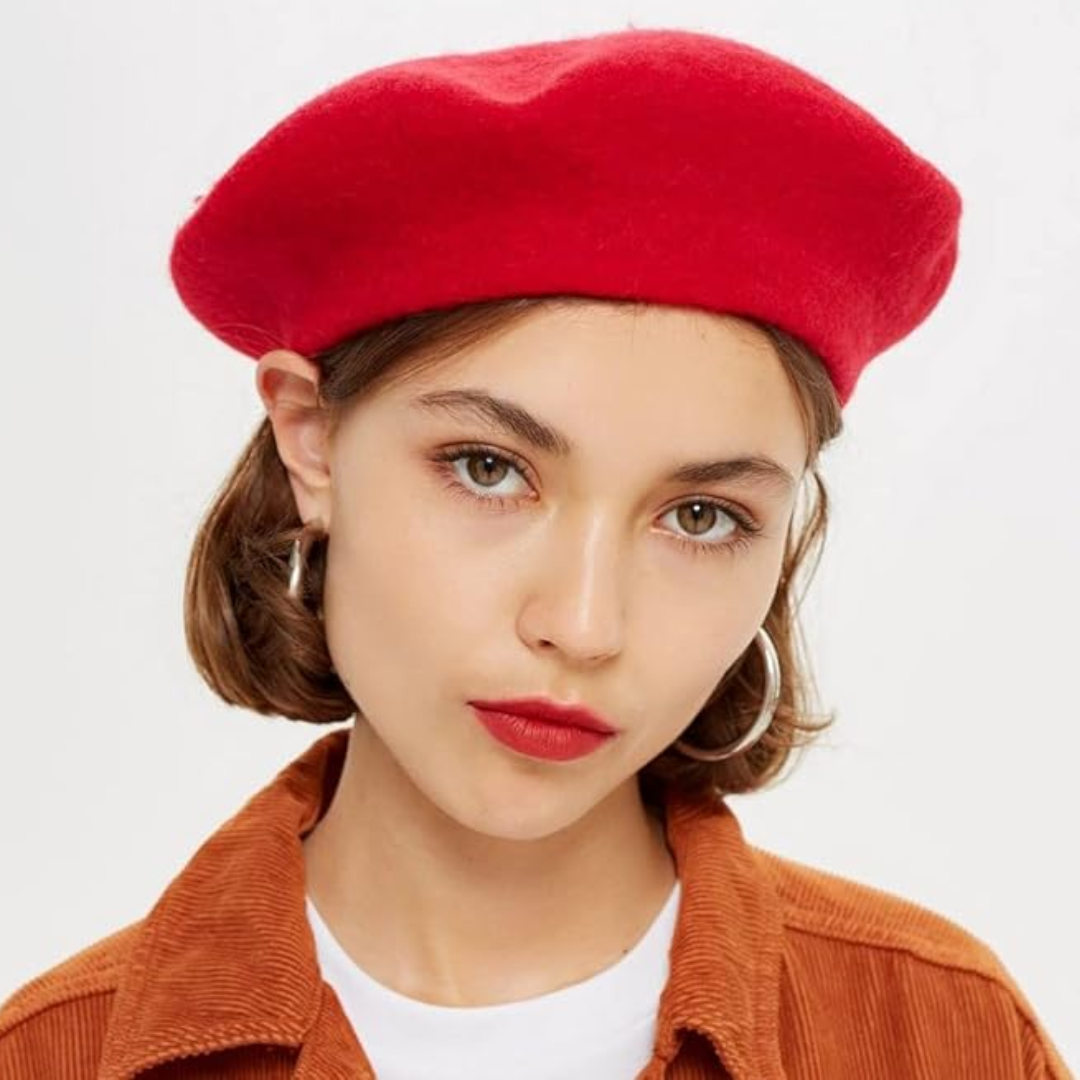 Evelyne Classic French Wool Beret - Soft, Breathable Winter Hat