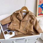 Classic Leather Jacket for Boys - Durable PU Leather with Zip Closure
