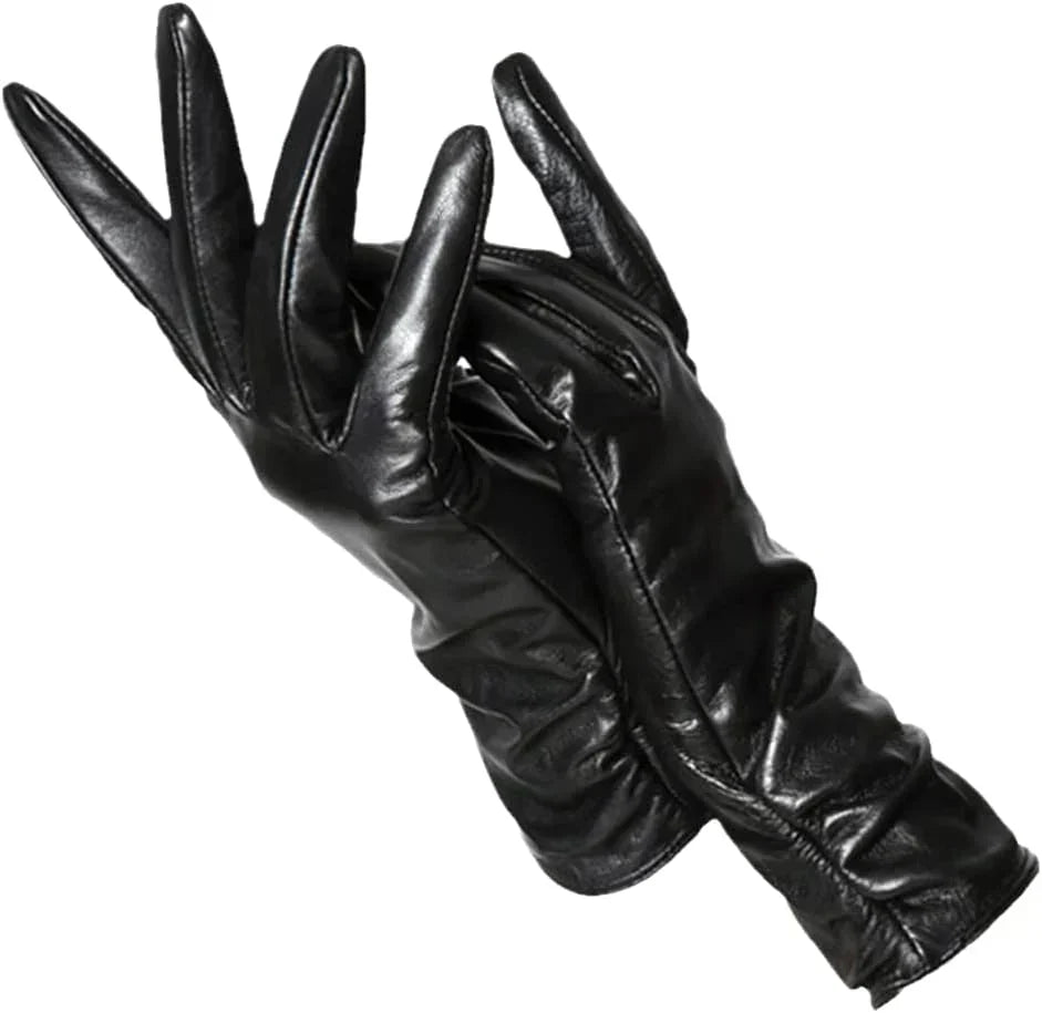 LuxLeather Classic Leather Gloves for Women - Wool-Lined Winter Warmth
