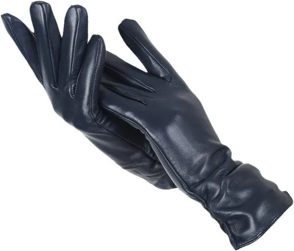 LuxLeather Classic Leather Gloves for Women - Wool-Lined Winter Warmth