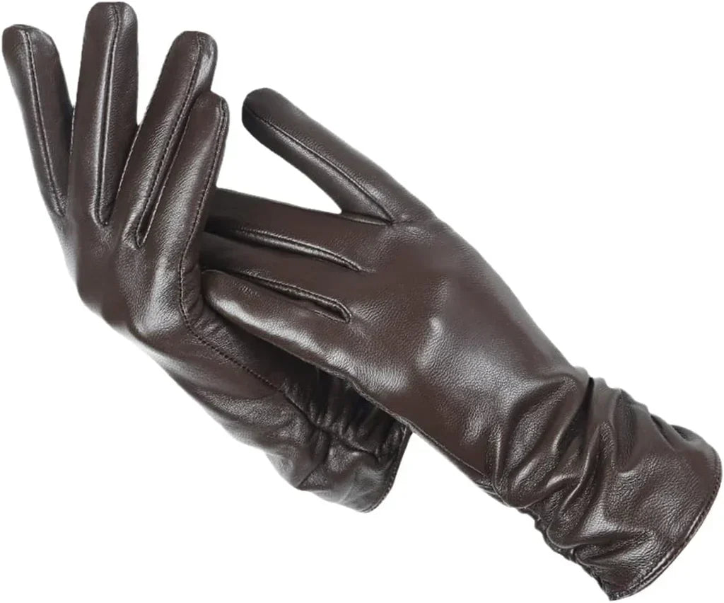 LuxLeather Classic Leather Gloves for Women - Wool-Lined Winter Warmth