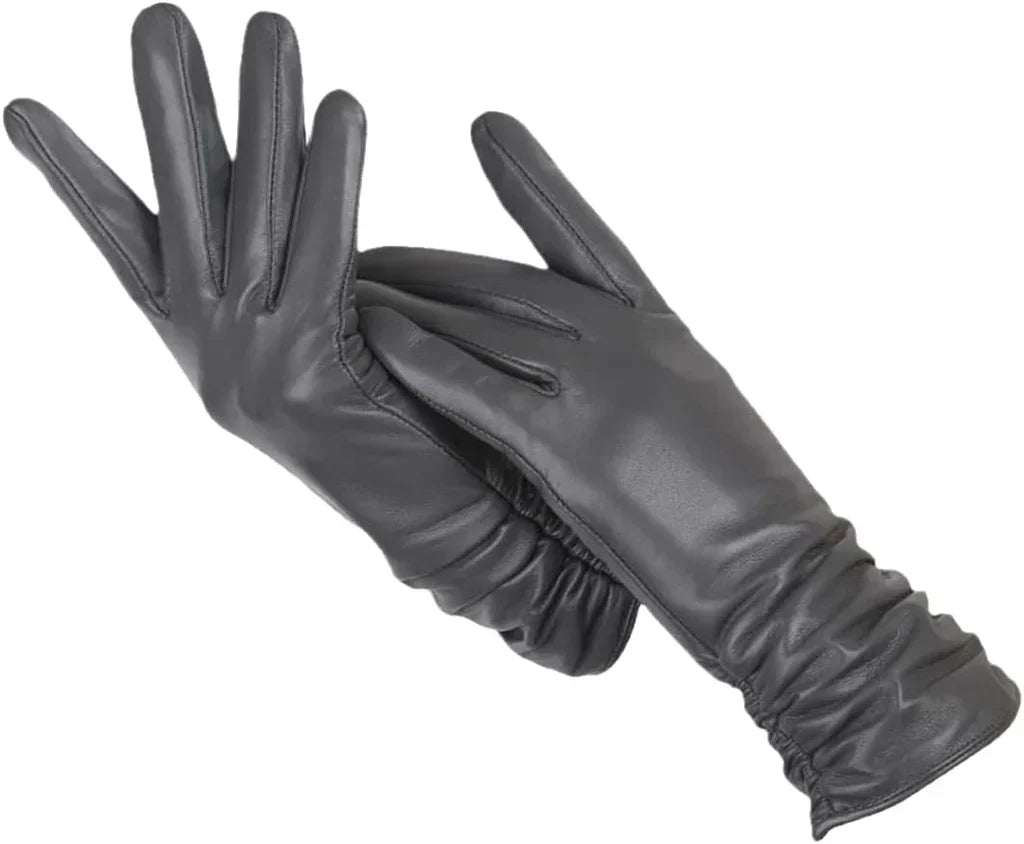 LuxLeather Classic Leather Gloves for Women - Wool-Lined Winter Warmth