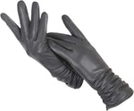 LuxLeather Classic Leather Gloves for Women - Wool-Lined Winter Warmth