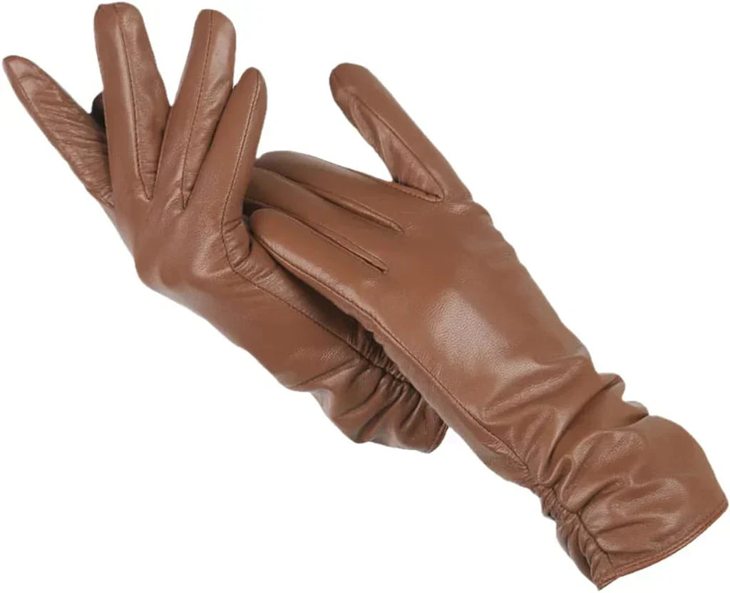 LuxLeather Classic Leather Gloves for Women - Wool-Lined Winter Warmth