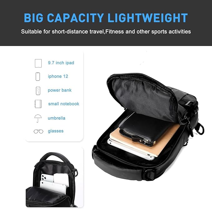 UrbanLite Sling Backpack - Compact Crossbody Bag for Travel