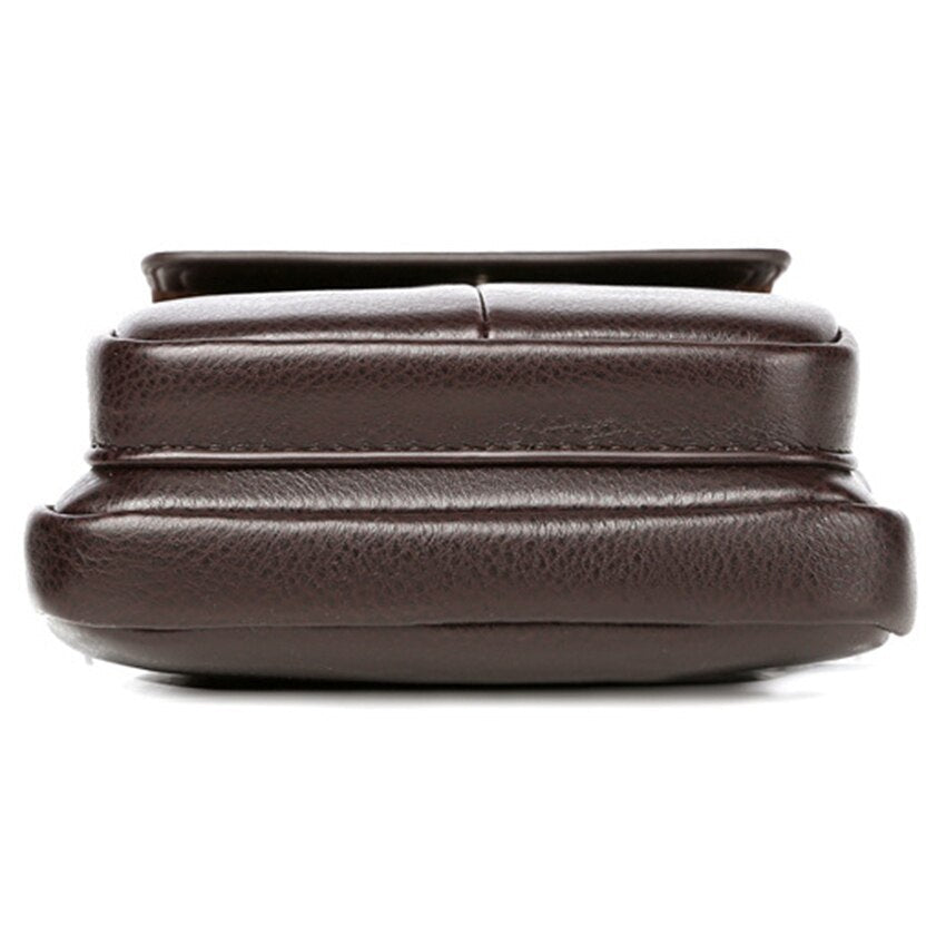 Men's PU Leather Crossbody Bag - Compact Adjustable Strap Bag