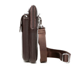 Men's PU Leather Crossbody Bag - Compact Adjustable Strap Bag