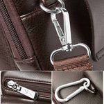 Men's PU Leather Crossbody Bag - Compact Adjustable Strap Bag