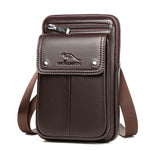 Men's PU Leather Crossbody Bag - Compact Adjustable Strap Bag