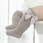 Cotton Baby Socks with Big Bow - Soft Breathable Comfort