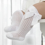 Cotton Baby Socks with Big Bow - Soft Breathable Comfort