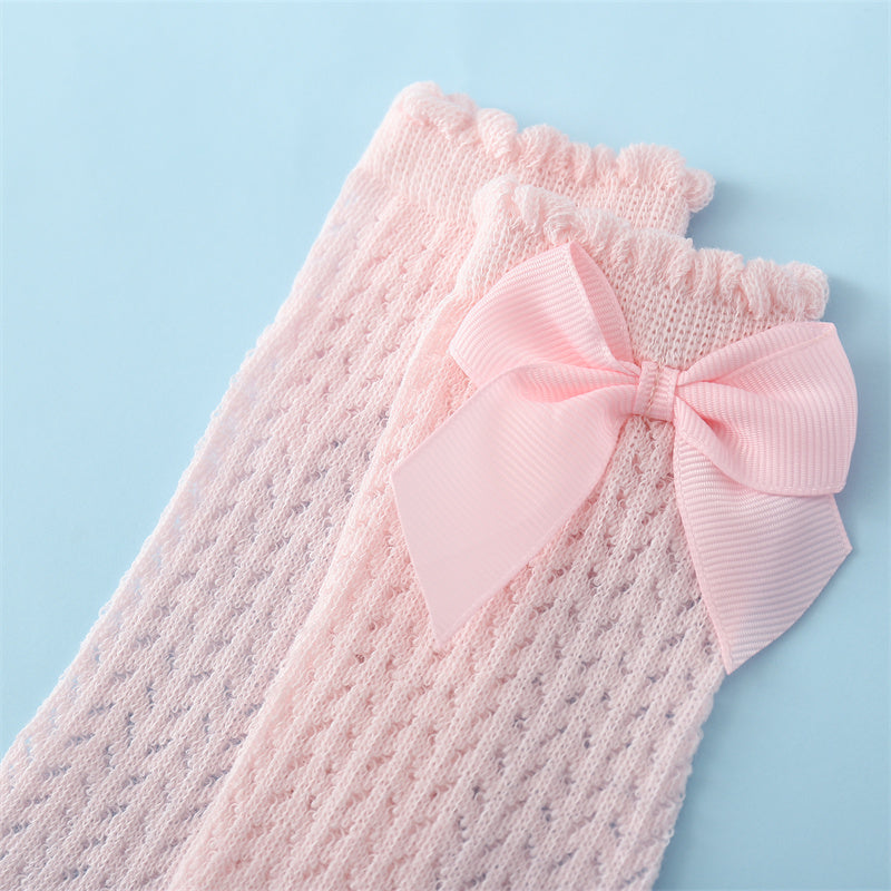 Cotton Baby Socks with Big Bow - Soft Breathable Comfort
