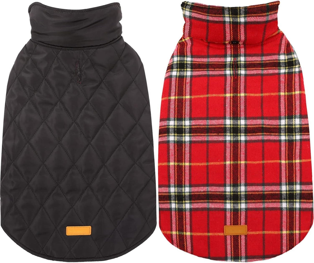 Dog Winter Coat - Waterproof Reversible British Style Jacket
