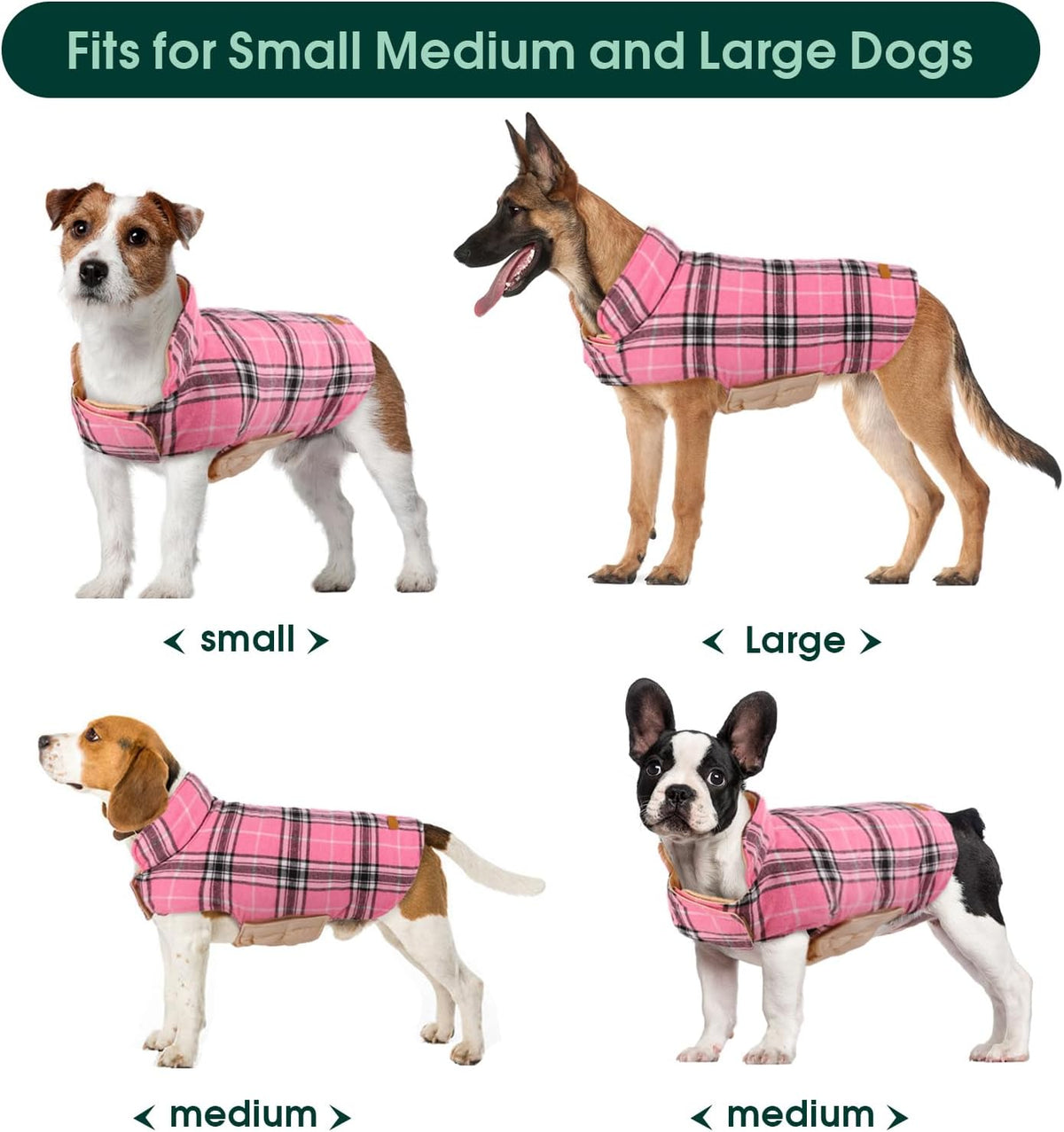 Dog Winter Coat - Waterproof Reversible British Style Jacket
