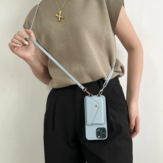 Leather Crossbody Phone Case - Lanyard & Card Holder