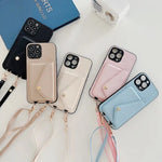 Leather Crossbody Phone Case - Lanyard & Card Holder