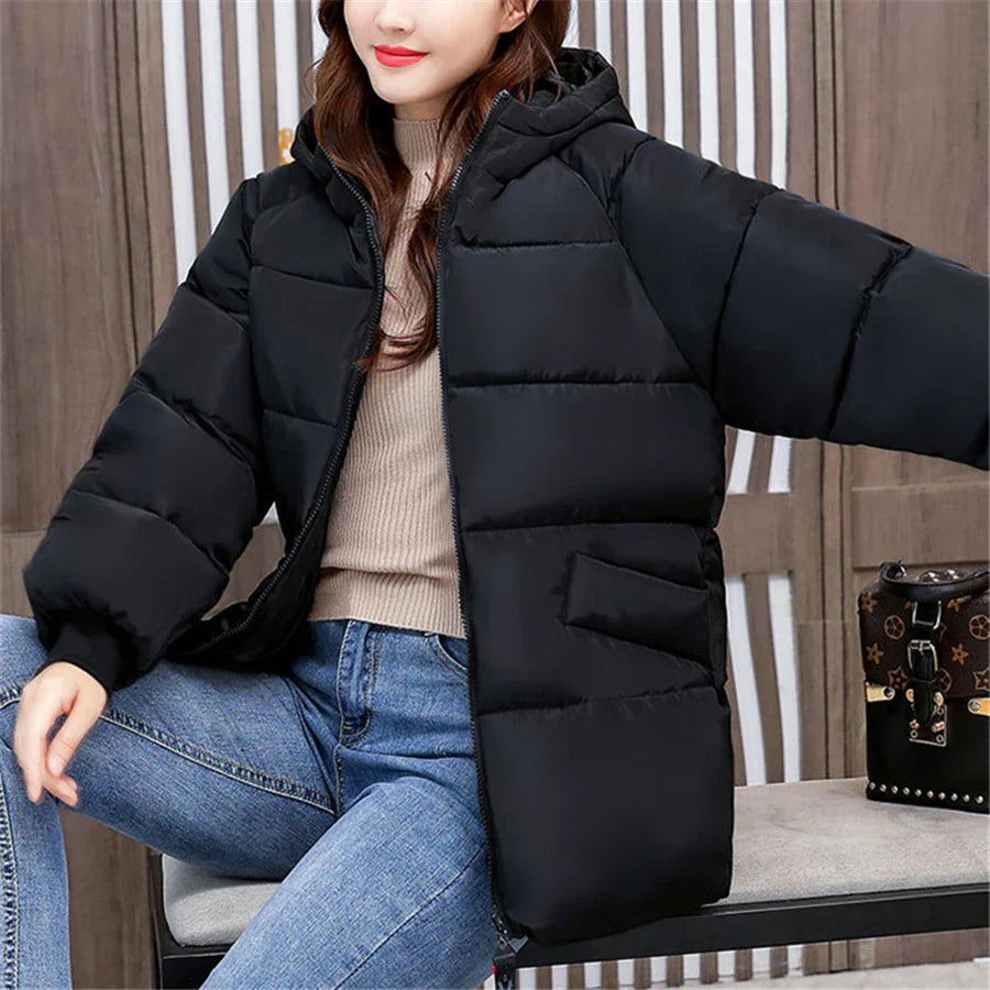 Oversized Padded Winter Parka - Cotton Hooded Coat