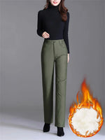 Plus Size Winter Down Pants - Warm, Straight-Cut Casual Style