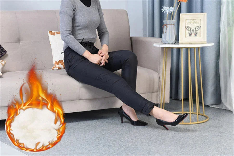 Plus Size Winter Down Pants - Warm, Straight-Cut Casual Style