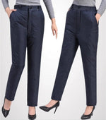 Plus Size Winter Down Pants - Warm, Straight-Cut Casual Style