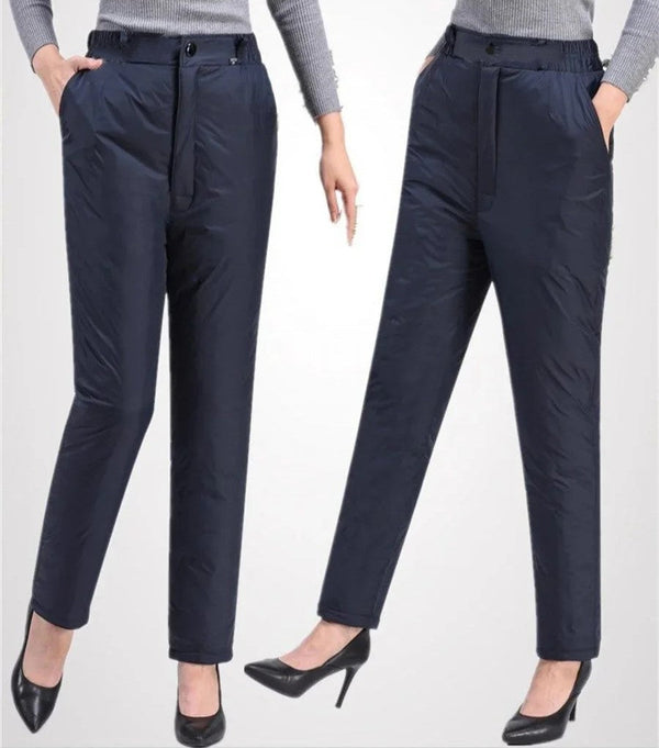Plus Size Winter Down Pants - Warm, Straight-Cut Casual Style