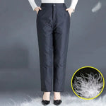 Plus Size Winter Down Pants - Warm, Straight-Cut Casual Style