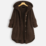 Velvet Chic Plus Size Winter Coat with Hood - Cozy Cold-Weather Style