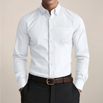 Damon Men's Button-Down Long Sleeve Shirt - Classic Everyday Fit