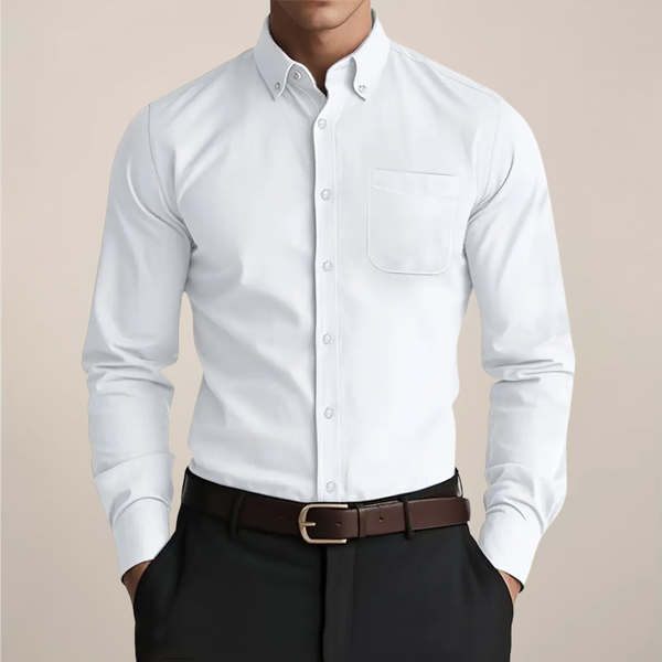 Damon Men's Button-Down Long Sleeve Shirt - Classic Everyday Fit