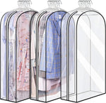 Transparent Garment Covers - Gusseted Storage Bags with Side Zipper