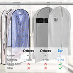 Transparent Garment Covers - Gusseted Storage Bags with Side Zipper