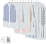 Clear PEVA Garment Bags 12-Pack - Dustproof Clothes Protectors