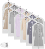 Clear PEVA Garment Bags 12-Pack - Dustproof Clothes Protectors
