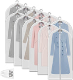 Clear PEVA Garment Bags 12-Pack - Dustproof Clothes Protectors