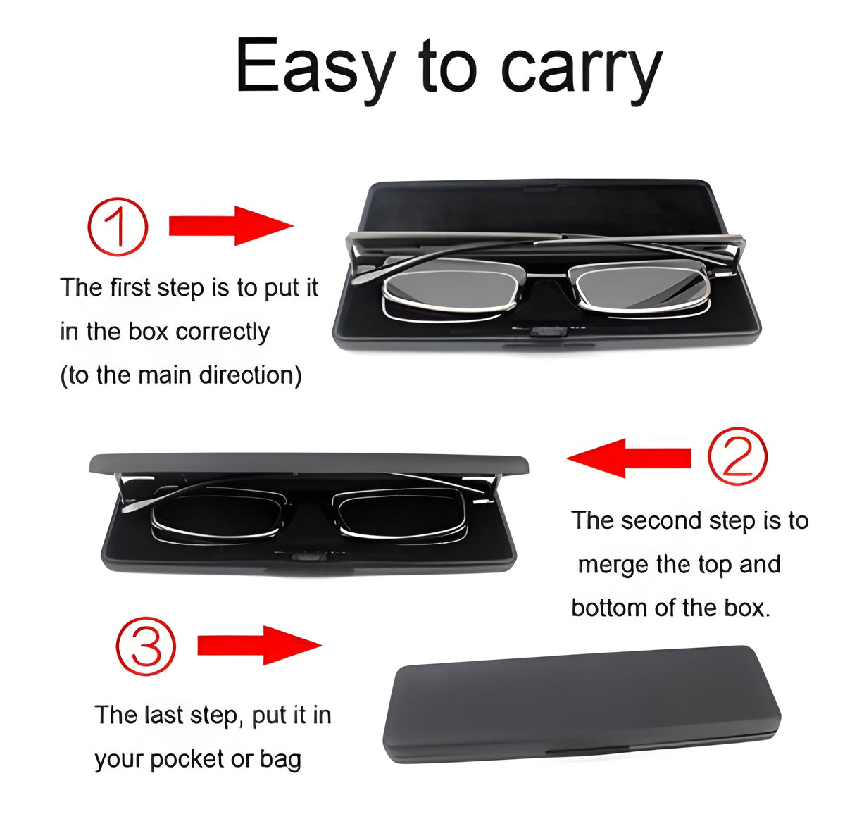 Compact Folding Reading Glasses - Slim, Portable Design for Men & Women