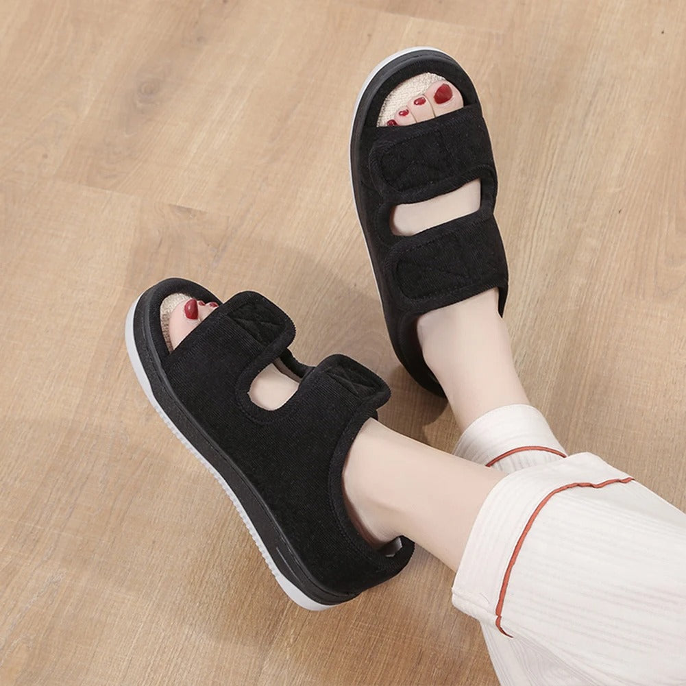 Wide Fit Sandals for Swollen & Sensitive Feet - Adjustable Comfort