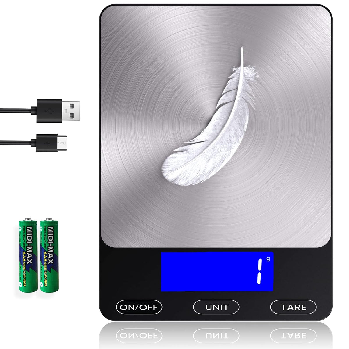 PrecisionPro Digital Kitchen Scale - Rechargeable Gram Accuracy