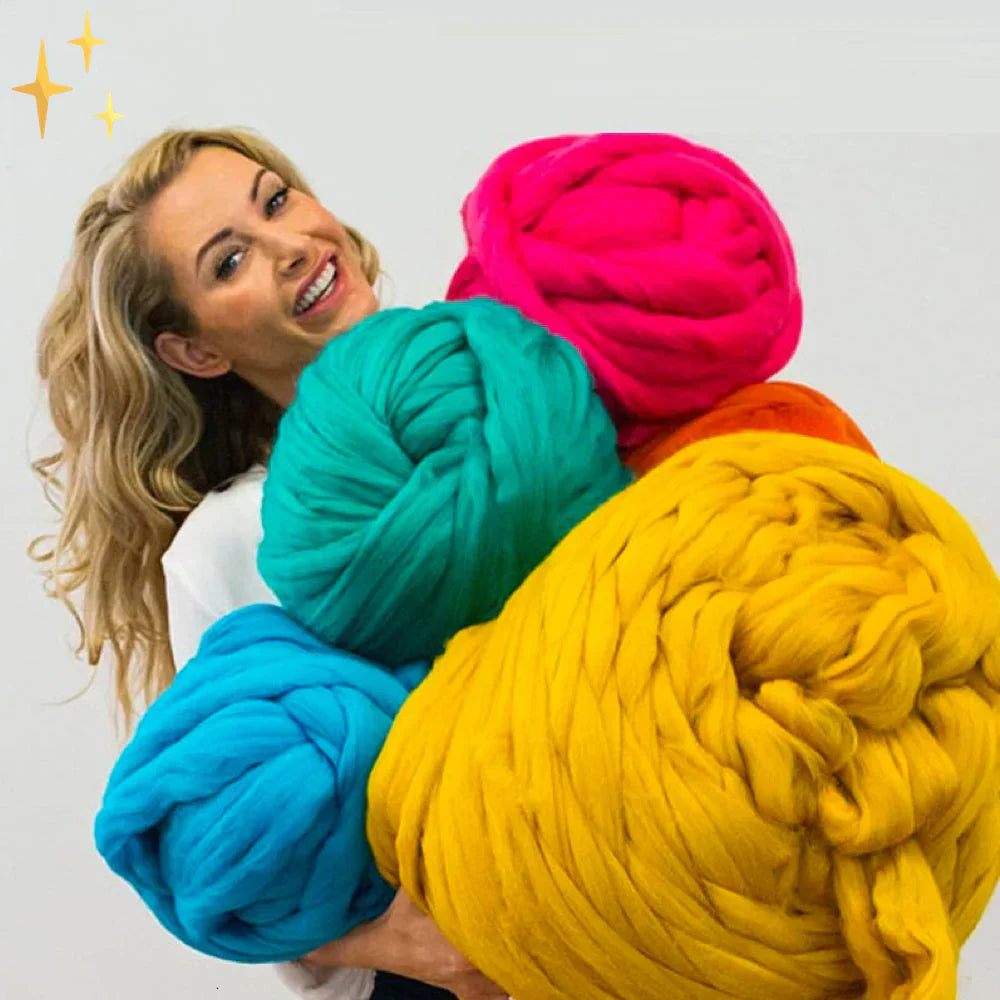 LuxeWool Chunky XL Yarn - Soft 2.2 lb Skein for Blankets