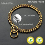 Stainless Steel Dog Chain Collar - Heavy-Duty Walking Links