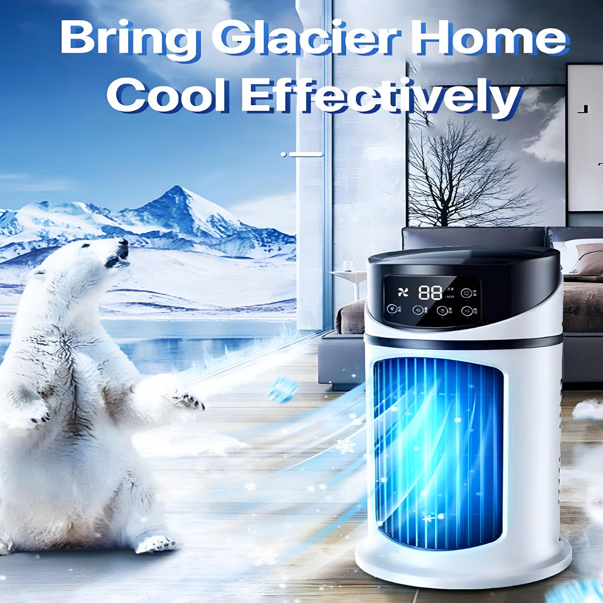 Portable Room Air Conditioner - 3-in-1 Cooling Fan Mister