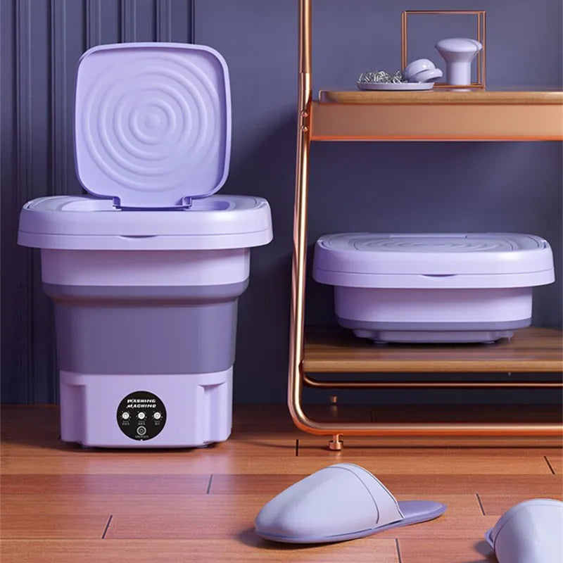 Portable Washing Machine - Foldable Mini Washer with Spin Dryer
