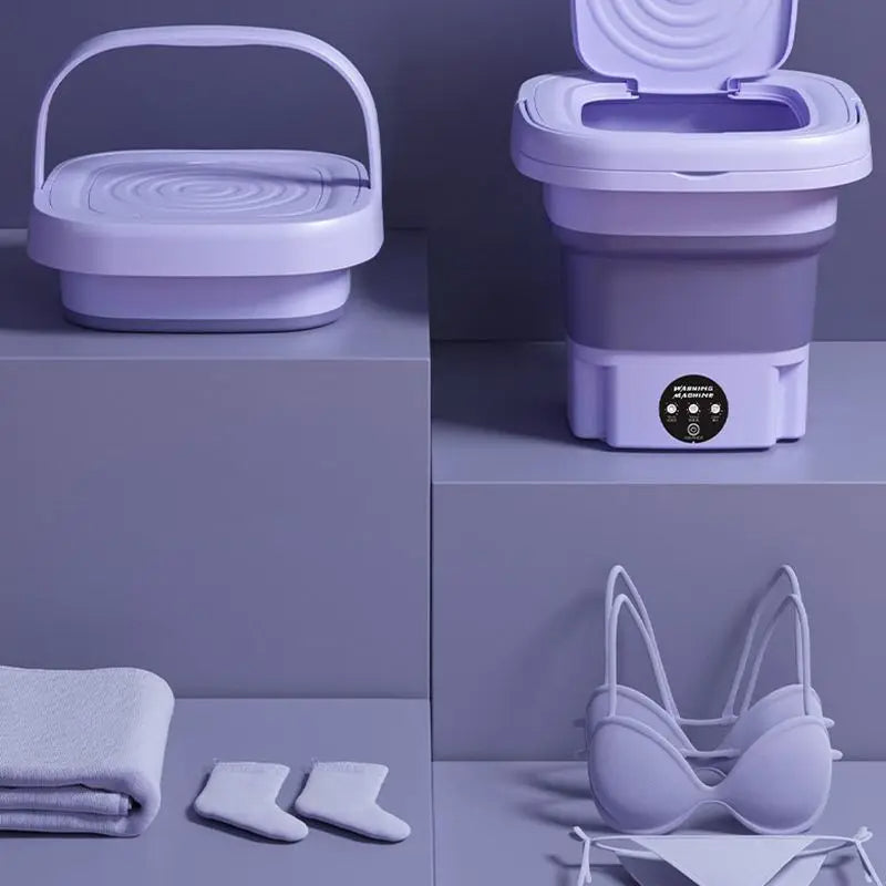Portable Washing Machine - Foldable Mini Washer with Spin Dryer