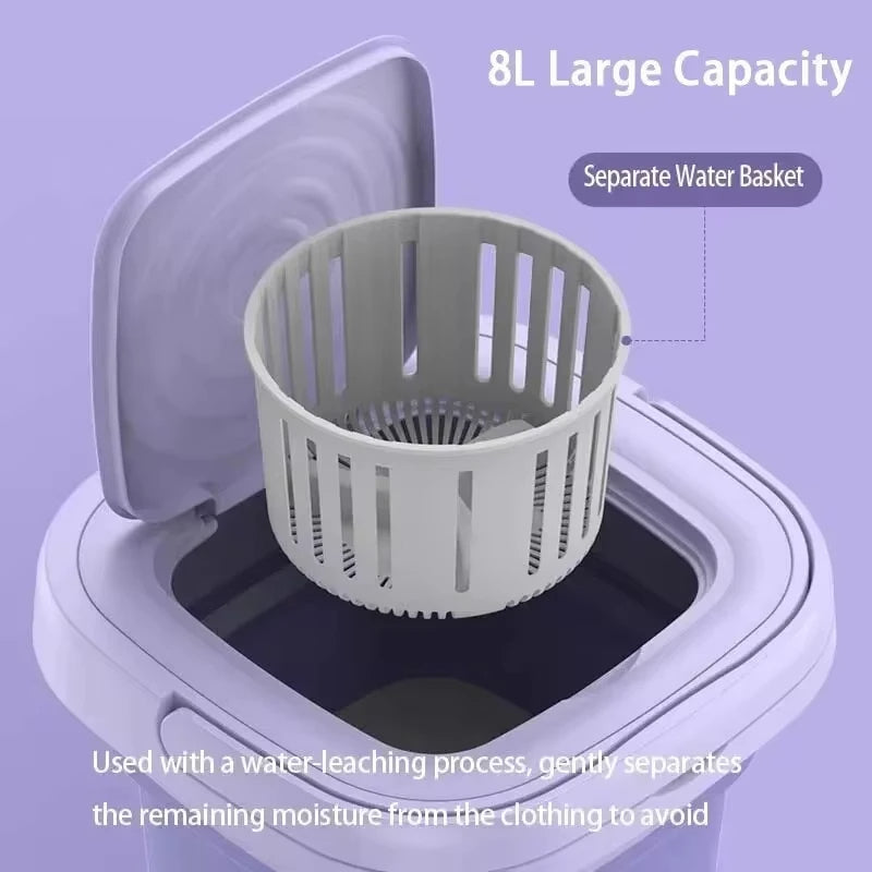 Portable Washing Machine - Foldable Mini Washer with Spin Dryer